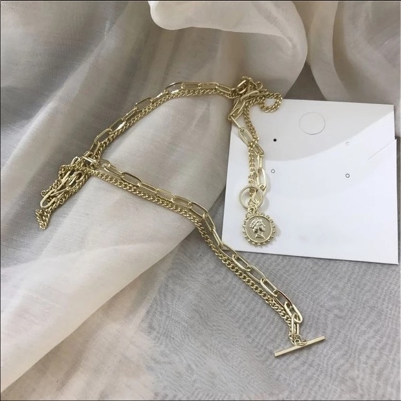 New Two Layered Queen Elizabeth Portrait Necklaces - Picture 2 of 3